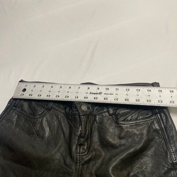 All Saints Mauritius Black 100% Leather Pants Size 29 Read Description - Picture 2 of 9